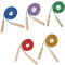 WOONEKY Lot de 5 cordes à sauter pour enfants corde de ski à perles souples poignée en bois cordes à sauter pour exercice entraînement de fitness pour enfants couleur aléatoire