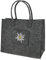 Cepewa Tasche Filz Edelweiß | grau 46x30cm 100% Polyesterfilz 5mm | Einkaufstasche Shopper Henkeltasche