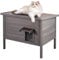 VEVOR Katzenhaus wetterfest, Katzenhütte für mehrere Katzen, Katzenbox aus Holz für draußen, schaumisolierte Wände, offenes Dach, Türklappen aus PVC, 870 x 535 x 690 mm