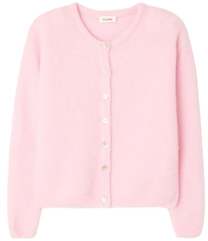 American Vintage Strickjacke VITO mit Alpakawolle L Rosa