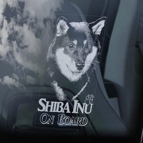 LMMIXEE Shiba Inu on Board Aufkleber Auto Aufkleber Fenster Aufkleber Japanischer Ken Hund Schild Hund Mama Papa Vinyl gestanzte Aufkleber Lustige Hund Stoßstange Aufkleber Shiba Inu Hund Besitzer