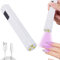 Mini UV Nail Lamp with 3 Timing Modes, Rechargeable Flash Cure Nail Dryer with USB Port, Portable Gel Nail Light with LED Display for Quick Drying and Home Manicure (White)