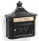 Black Wall Mounted Letter Post Box Outdoor Garden Locking Vintage Style Store