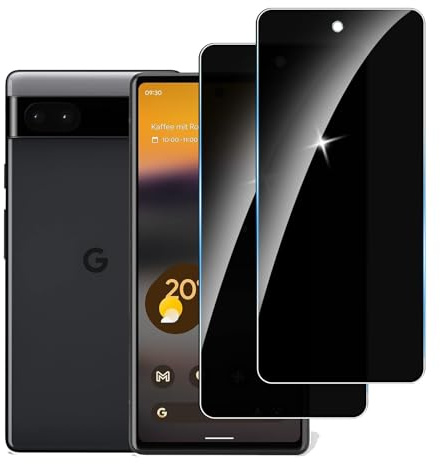 Lyphpe 【2 Stück】 Sichtschutz Displayschutzfolie für Google Pixel 6A 9H gehärtetes Glas Anti-Spy Private Folie kompatibel für Google Pixel 6A Hüllenfreundlich Einfache Installation