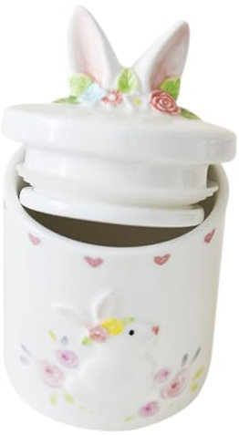 FUNNETOYU Barattolo Ceramico Forma Di Coniglio Per Caramelle e Biscotti Contenitore Decorativo Per Pasqua Stile Moderno Capacità Moderata Per Feste e Decorazioni
