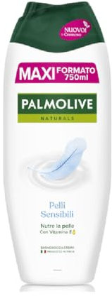 Palmolive Naturals Shower Gel, Sensitive Skin Formula with Vitamin E, 750ml, Made in Italy