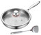 Sartén de titanio puro, sartén martillada de titanio Pro con tapa, ligera, utensilios de cocina Titanium Pro, 2025 nueva sartén antiadherente de titanio puro ultrarresistente plata 30 cm