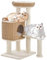 Yaheetech Kratzbaum Rattan Kletterbaum für große Katze bis 10 Kg, Stabiler Katzenbaum 91cm mit großen Plattformen Katzenhöhle, Beige