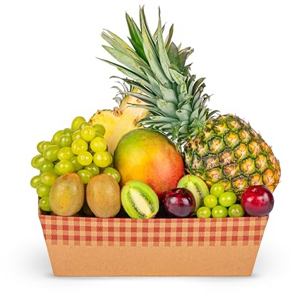Tropical Fruit Hamper - Premium Tray of Pineapple, Mango, Grapes, Kiwis, Plums
