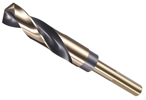METALLIXITY 20.241mm Drill Bit (51/64), 12mm Reduced Shank 3-Flat M35 5% Cobalt HSS 135° Point Angle for Stainless Steel DIY Projects Tool Black and Gold | Reduced Bit 135-Degree Point Angle for Stainless Steel