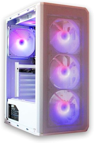 Computek Gaming PC Tower, i7-3770 3.90GHz, 16GB RAM, RTX 3050 6GB, 256GB SSD + 1TB HDD, 500W 80+ PSU, White 6 Fan RGB Case, WiFi, Windows 11 – High Performance Gaming Setup