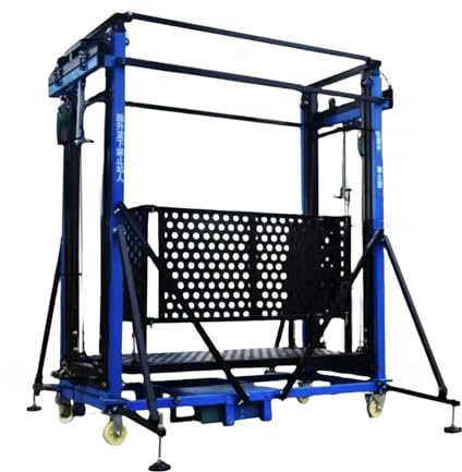 Ponteggio elettrico potenziato con portata di 500 kg, piattaforma elevatrice mobile per carichi pesanti, per lavori edili interni ed esterni in officine e magazzini (altezza di sollevamento 6 metri)