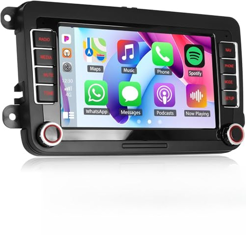 SIXTOP 2G+64G Android Car Stereo for Volkswagen VW Polo 2009-2013 / VW Caddy 2005-2015 with Wireless CarPlay Android Auto, 7 HD Touch Screen Head Unit with GPS WiFi RDS FM Bluetooth Car Radio