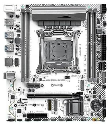Carte mère Gaming X99M, Format M-ATX, processeur Intel Core i5-2673v3/2666v3, 2 x 16 Go de RAM DDR3 ECC 1600 MHz avec kit RGB et Module TPM intégré (1 pièce).(E5 2666V3)