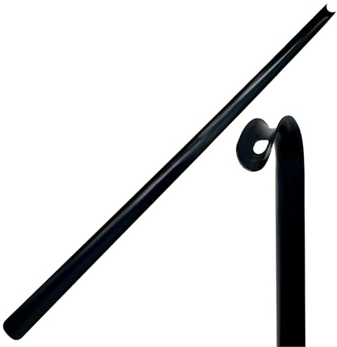 Cia&Co Chausse-pied Long Métallique 80 cm, Extra Long pour Enfiler sans se Pencher, Acier Résistant avec Revêtement Époxy Noir Anthracite, Idéal Chaussures, Bottes et Usage Quotidien