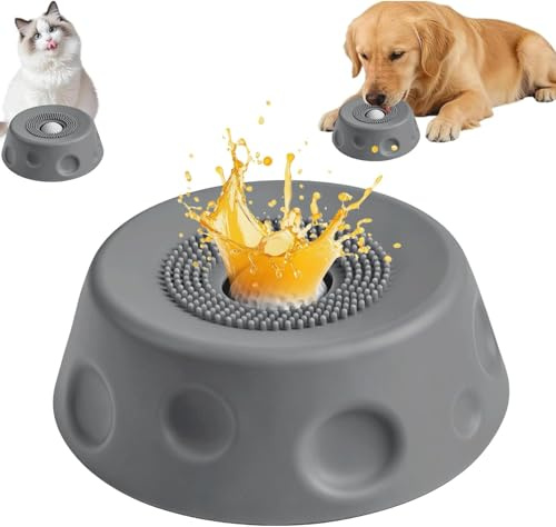 Slow Feeder Dog Bowl, Dog Lick Bowl with Ball, Rolling Lick Feeder Treat Toy, Licky Mats Enrichment Toys for Puppy Small Medium Dogs & Cats