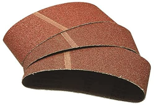wolfcraft 3 Gewebe-Schleifbänder 100 x 610 mm I 1862000 I Körnung 80 I für Bandschleifer I für Holz und Metall I Korund