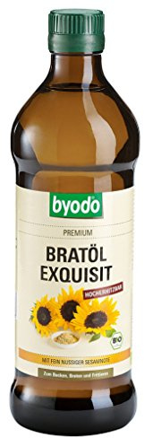 Byodo Bratöl Exquisit 0,5 l Flasche - Hocherhitzbares Bio-Öl mit fein-nussiger Sesamnote, Vegan, Vegetarisch, Ohne Zuckerzusatz, Ideal für Asiatische Gerichte, Byodo Bio-Speiseöl