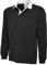 Uneek New Mens Plain Premium Rugby Shirt -Black - Large