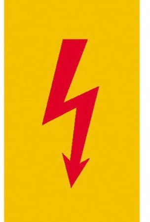 Indigos UG Aufkleber Spannungszeichen (Roter Blitz) Warnschild - 7,4x14,8 cm - selbstklebender Sicherheits Aufkleber für Tür oder Wand - Warnschild für Gebäude, Hotel, Büro, Firma, Haus, Praxis