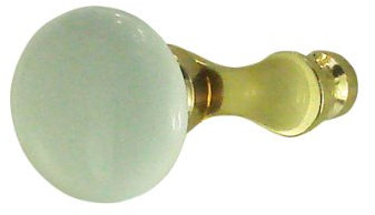 DT 2000 150164 Manivelle bordelaise porcelaine Blanc sur laiton poli