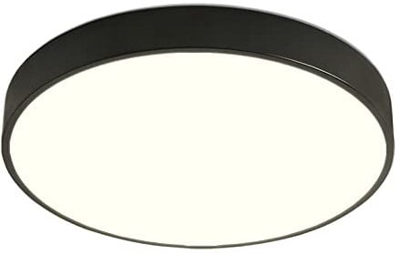 Style home LED Deckenleuchte 48W LED Flach Rund Deckenlampe, 3000K Warmweiß, für Wohnzimmer Schlafzimmer Küche Flur Diele, Ø50*H4cm(Schwarz)
