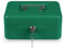 Amig - Cassaforte | Cassetta di sicurezza per denaro, banconote e monete | Con vassoio portamonete e 2 chiavi | Acciaio | Colore: Verde | 200 x 160 x 70 mm