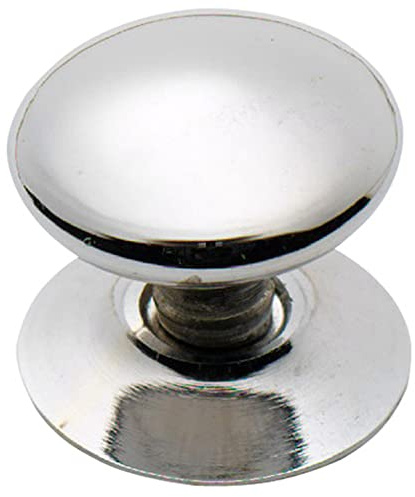 Merriway BH05186 (5 Pcs) Cupboard Door/Drawer Knob Brass Chrome Plated Victorian 25mm - Pack of 5 Pieces