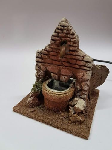 De Sisinno Fontana in Terracotta per presepe con Acqua in Movimento - Dim. H13x12x12 cm (Modello A)