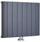 Milano Skye Anthracite Horizontal Single Flat Panel Aluminium Radiator - 600mm x 755mm