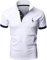 LIUPMWE Mens Polo Shirts Short Sleeve Giraffe Embroidery Golf T-Shirt S-3XL,XL,White