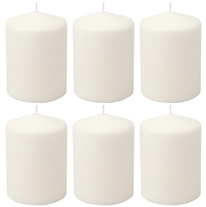 Stonebriar Unscented White Tall Pillar Candles, 35 Hour Burning Candle Pillars, Perfect for Decor, Weddings, Emergencies 3 X 4, 6 count
