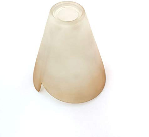 Vetro coppa ricambio lampadari, applique, lumetto, lampada, vetro scavo liscio sfumato ambra art.asia