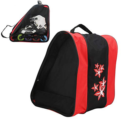 Inliner Rucksack, Rollschuh Tasche 3 Lagen Schlittschuhtasche Einschulter Tasche Leisure Sportausrüstung Skates Packsack(rot)