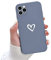 Newseego Soft Liquid Silicone Case Compatible with iPhone 11 Pro Max Fashion Simple Heart Design Shell Case for Girls and Women Thin Protective Back Cover for iPhone 11 Pro Max-Grey