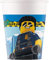Procos 93511 - Party-Becher Lego City, max. Füllmenge 200 ml, 8 Stück, Einwegbecher aus Papier, Kindergeburtstag, Party-Geschirr, FSC® Mix