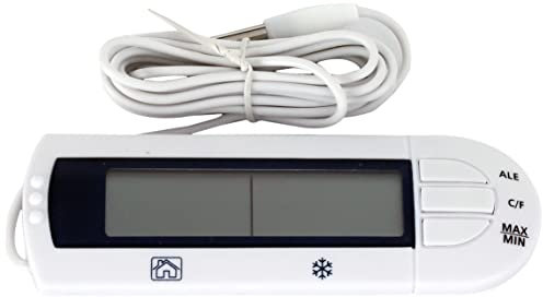 SARO Digitalthermometer – Für Kühl- & Gefrierschränke – Fühler 195 cm – Innen/Außenanzeige – Alarmfunktion – Modell 4719