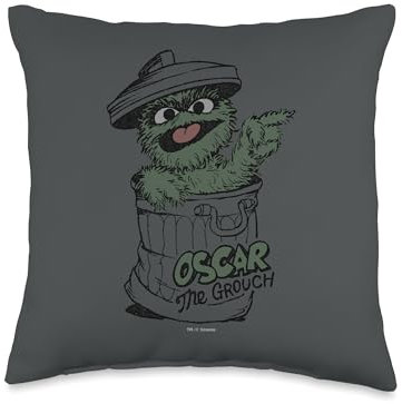 Sesame Street Oscar Early Grouch Throw Pillow, 16x16, Multicolor