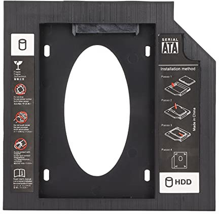 Bewinner 2,5 Zoll 9,5 Mm 2. Box Caddy Bay, Universeller SATA-zu-SATA-SSD-Konverter, Abdeckung für SSD-HDD-Festplattenfach, Festplatten-Laptop-Adapter für CD-DVD-ROM-Laufwerkssteckplatz