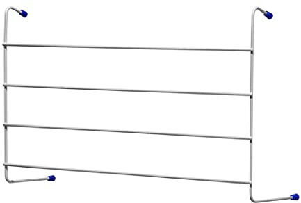 SAONS 4 Tier Clothes Drying Airer 4 Bar Metal Over Radiator Rail Indoor Laundry Dryer Rack (1 x 4 Bar Airer)