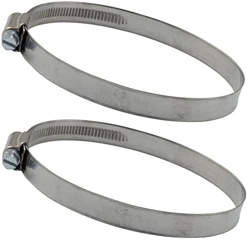 AERZETIX - C63584 - Lot de 2 colliers de serrage à vis tangente 90-110 mm réglable - largeur 12 mm - en acier inoxydable - couleur argent - gaines ventilation jardinage l'eau tuyau arrosage