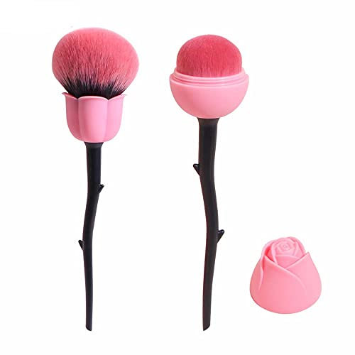 Coshine Pro Lot de 2 pinceaux de maquillage en forme de rose enchantée pour fond de teint, fond de teint et poudre