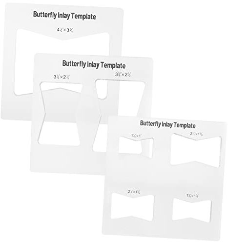 Uonlytech 3pcs Butterfly Mosaic Stencil Letter Molds Decorative Wood Panels Carpenter Tools Router Guide Router Templates for Router Table Insert Plate Router Stencils for Wood Decorate