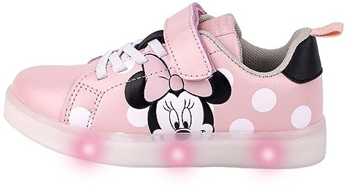 Minnie Mouse Sneakers - Mehrfarbig - Größe 28 - Turnschuhe mit Klettverschluss & Schnürsenkel - Sportschuhe für Kinder mit TPR-Sohle und Licht - Minnie Aufdruck - Original Produkt in Spanien Designed