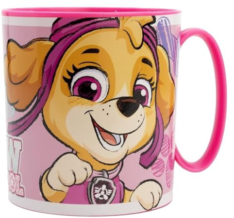 Golddunes Kids 2023 Character Licence Mug 350ML Drinking Re-Usable Plastic Cup Microwave Safe (Paw Patrol Girl Skye)