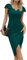 Missufe Vestido de cóctel para Mujer, Vestido de Fiesta, Vestido Midi Elegante, Vestido Bodycon, Verde Pavo Real, S