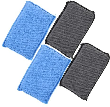 Vaguelly 4 Stück Auto-scheuerschwamm Autopflegeschwamm Mikrofaserschwamm Mikrofaser-applikatorpad Küchenreinigungsbürste Auto Reinigungsschwamm Staubschwamm Waschmittel Plüsch Gefrostet