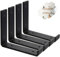 MLOQI 4 Pack Scaffold Board Shelf Brackets with Lips, 5mm Thick Heavy Duty L Wall Brackets for Shelves, Black Industrial Shelves Support (6x4/15cm x 10cm)