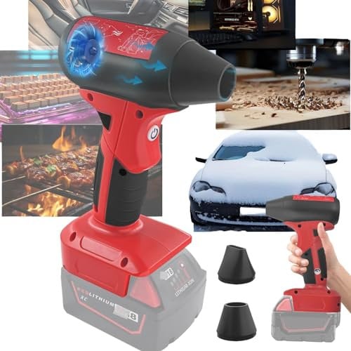 Jet Dry Mini Gebläse für Milwaukee 18V Akku,für Milwaukee Laubbläser,Mini Blower Auto,Staubbläser,130000RPM 18V Akku Jet Gebläse,Kabelloser Elektrischer Staubwedel für Computertastatur, PC