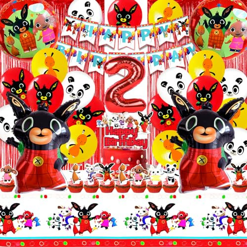 Bunny Geburtstag Deko 2 Jahre, Bunny Geburtstag Luftballon, Bunny Geburtstag Dekoration Set, Bunny Luftballon Helium 2, Bunny Tischdeko Geburtstag, Cake Topper Bunny